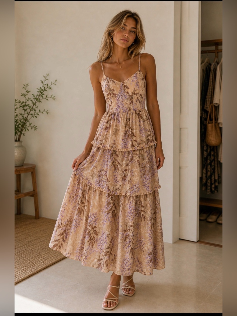 House of Harlow Floral Tiered Dress – Size Small